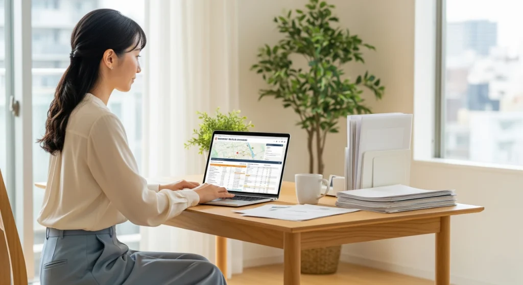 匿名一括査定サイトを利用する女性