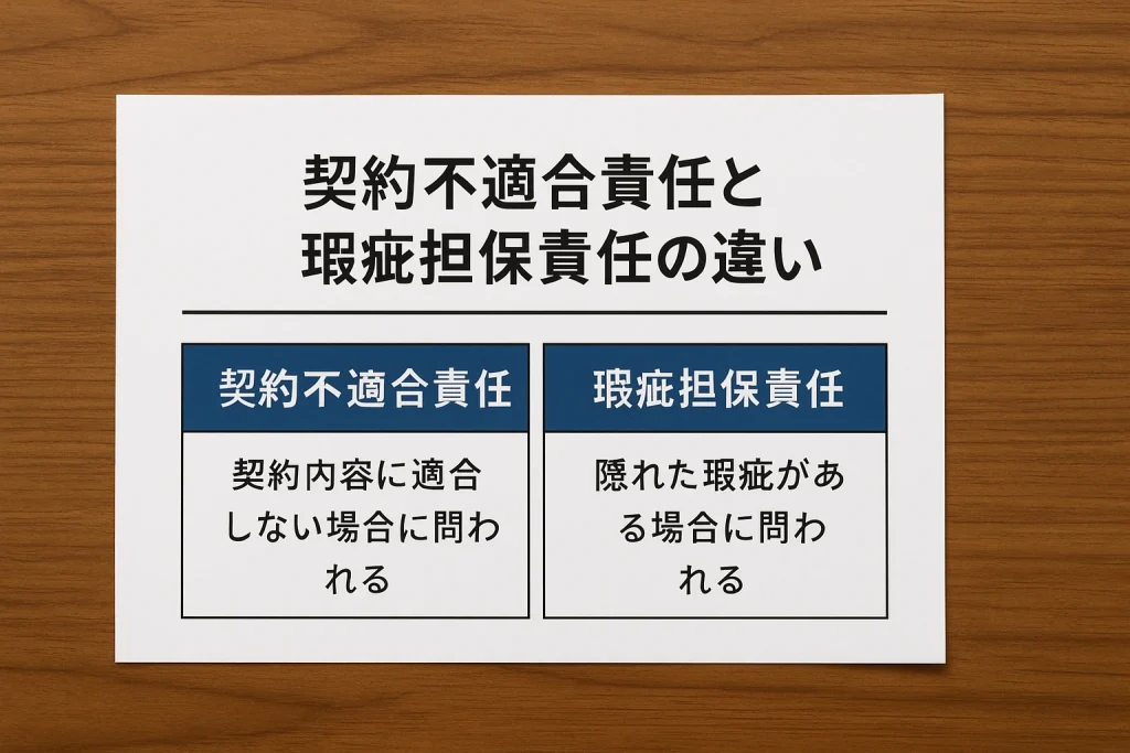 契約不適合責任と歌詞担保責任の違い