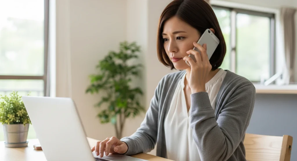 匿名一括査定サービスを利用して電話が殺到している様子